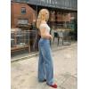 EMMIOL Women’s Flared Jeans Baggy Jeans Y2K Loose Fit Mid-Low Rise Flare Leg Trendy Trousers E-Blue