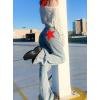 EMMIOL Women’s High Waisted Flare Jeans with Star Patches, Vintage Y2K Denim Pants Light Blue