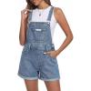 EMMIOL Denim Overalls Shorts for Women,Y2k Vintage Jean Shortalls 90s Style Bib Jumpsiut,Loose Fit Cuffed Hem Rompers(Blue)
