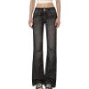 EMMIOL Women’s Mid-Rise Flare Jeans(Black)