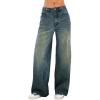 EMMIOL Women’s Wide Leg Boyfriend Jeans(Vintage Blue-015)