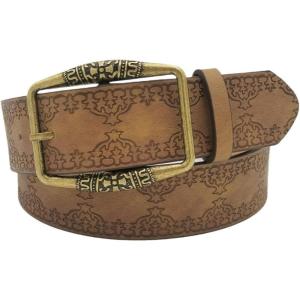 EMMIOL Cool Y2K Belt Women Black bb Belt Silver Buckle Oval D Ring Star Belts Trendy Streetwear Punk for Jeans(Brown)
