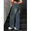 EIMMOL Straight Leg Jeans for Women Fall Fashion Cropped Mid-Rise Boyfriend Micro Stretchy Denim Ankle Pants(Vintage Blue Jeans)