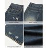 EIMMOL Straight Leg Jeans for Women Fall Fashion Cropped Mid-Rise Boyfriend Micro Stretchy Denim Ankle Pants(Vintage Blue Jeans)