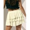 EMMIOL Flowy Skorts Skirt for Women Ruffle Hem High Waisted 2026 Summer Shorts Mini Skirts(Apricot)