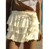 EMMIOL Flowy Skorts Skirt for Women Ruffle Hem High Waisted 2026 Summer Shorts Mini Skirts(Apricot)