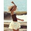EMMIOL Flowy Skorts Skirt for Women Ruffle Hem High Waisted 2026 Summer Shorts Mini Skirts(Apricot)