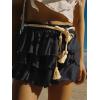 EMMIOL Flowy Skorts Skirt for Women Ruffle Hem High Waisted 2026 Summer Shorts Mini Skirts(Black)