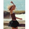 EMMIOL Flowy Skorts Skirt for Women Ruffle Hem High Waisted 2026 Summer Shorts Mini Skirts(Black)