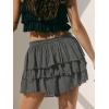 EMMIOL Flowy Skorts Skirt for Women Ruffle Hem High Waisted 2026 Summer Shorts Mini Skirts(Grey)
