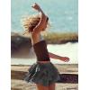 EMMIOL Flowy Skorts Skirt for Women Ruffle Hem High Waisted 2026 Summer Shorts Mini Skirts(Grey)