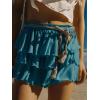 EMMIOL Flowy Skorts Skirt for Women Ruffle Hem High Waisted 2026 Summer Shorts Mini Skirts(Peacock Blue)