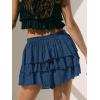 EMMIOL Flowy Skorts Skirt for Women Ruffle Hem High Waisted 2026 Summer Shorts Mini Skirts(Royal Blue)