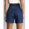 EMMIOL Jean Shorts for Women High Waisted Wide Leg Denim Shorts Stretchy 2026 Summer Casual Bottoms(Dark Blue)