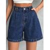 EMMIOL Jean Shorts for Women High Waisted Wide Leg Denim Shorts Stretchy 2026 Summer Casual Bottoms(Dark Blue)