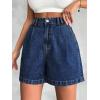EMMIOL Jean Shorts for Women High Waisted Wide Leg Denim Shorts Stretchy 2026 Summer Casual Bottoms(Dark Blue)
