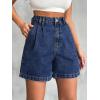 EMMIOL Jean Shorts for Women High Waisted Wide Leg Denim Shorts Stretchy 2026 Summer Casual Bottoms(Dark Blue)