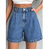 EMMIOL Jean Shorts for Women High Waisted Wide Leg Denim Shorts Stretchy 2026 Summer Casual Bottoms(Denim Blue)