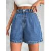 EMMIOL Jean Shorts for Women High Waisted Wide Leg Denim Shorts Stretchy 2026 Summer Casual Bottoms(Denim Blue)