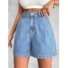 EMMIOL Jean Shorts for Women High Waisted Wide Leg Denim Shorts Stretchy 2026 Summer Casual Bottoms(Light Blue)