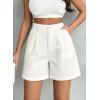 EMMIOL Jean Shorts for Women High Waisted Wide Leg Denim Shorts Stretchy 2026 Summer Casual Bottoms(White)