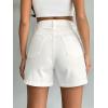 EMMIOL Jean Shorts for Women High Waisted Wide Leg Denim Shorts Stretchy 2026 Summer Casual Bottoms(White)