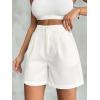 EMMIOL Jean Shorts for Women High Waisted Wide Leg Denim Shorts Stretchy 2026 Summer Casual Bottoms(White)