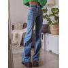 EMMIOL Jeans for Women High Waisted Women’s Jeans with Star Patches, Vintage Y2K Denim Pants，Flare Style(Dark Blue)