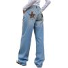 EMMIOL Jeans for Women High Waisted Women’s Jeans with Star Patches, Vintage Y2K Denim Pants，Flare Style(Vintage Blue 05)