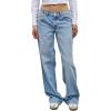 EMMIOL Jeans for Women High Waisted Women’s Jeans with Star Patches, Vintage Y2K Denim Pants，Flare Style(Vintage Blue 05)