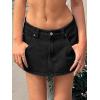 EMMIOL Skirts for Women Mid/Low Rised Sexy Mini Dress 2026 Trendy Fall Y2k Clothes Denim Skirt(Black)