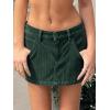 EMMIOL Skirts for Women Mid/Low Rised Sexy Mini Dress 2026 Trendy Fall Y2k Clothes Denim Skirt(Corduroy Green)