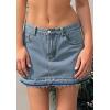 EMMIOL Skirts for Women Mid/Low Rised Sexy Mini Dress 2026 Trendy Fall Y2k Clothes Denim Skirt(Fringed)