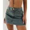 EMMIOL Skirts for Women Mid/Low Rised Sexy Mini Dress 2026 Trendy Fall Y2k Clothes Denim Skirt(Fringed Retro Blue)