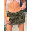EMMIOL Skirts for Women Mid/Low Rised Sexy Mini Dress 2026 Trendy Fall Y2k Clothes Denim Skirt(Leopard)