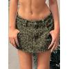 EMMIOL Skirts for Women Mid/Low Rised Sexy Mini Dress 2026 Trendy Fall Y2k Clothes Denim Skirt(Leopard)