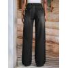 EMMIOL Wide Leg Jeans for Women Mid High Rise Baggy Jeans Y2k Boyfriend Denim Pants Casual Loose Trousers Trendy with Pockets(Black)