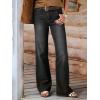 EMMIOL Wide Leg Jeans for Women Mid High Rise Baggy Jeans Y2k Boyfriend Denim Pants Casual Loose Trousers Trendy with Pockets(Black)