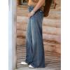 EMMIOL Wide Leg Jeans for Women Mid High Rise Baggy Jeans Y2k Boyfriend Denim Pants Casual Loose Trousers Trendy with Pockets(Dark Blue)