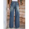 EMMIOL Wide Leg Jeans for Women Mid High Rise Baggy Jeans Y2k Boyfriend Denim Pants Casual Loose Trousers Trendy with Pockets(Dark Blue)