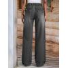 EMMIOL Wide Leg Jeans for Women Mid High Rise Baggy Jeans Y2k Boyfriend Denim Pants Casual Loose Trousers Trendy with Pockets(Dark Grey)