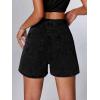 EMMIOL Women Jean Shorts High-Mid Waisted Stretchy Basic Wash Solid Denim Hot Shorts Boyfriend Casual Y2k Jorts for Summer(Black)
