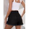 EMMIOL Women Jean Shorts High-Mid Waisted Stretchy Basic Wash Solid Denim Hot Shorts Boyfriend Casual Y2k Jorts for Summer(Black-a)