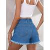 EMMIOL Women Jean Shorts High-Mid Waisted Stretchy Basic Wash Solid Denim Hot Shorts Boyfriend Casual Y2k Jorts for Summer(Dark Blue-037)