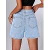 EMMIOL Women Jean Shorts High-Mid Waisted Stretchy Basic Wash Solid Denim Hot Shorts Boyfriend Casual Y2k Jorts for Summer(Light Blue)