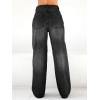 EMMIOL Women’s 2026 Wide Leg Jeans Distress Mid Waist Denim Pants Vintage Y2K Trousers(Black)