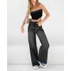 EMMIOL Women’s 2026 Wide Leg Jeans Distress Mid Waist Denim Pants Vintage Y2K Trousers(Black)
