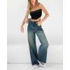 EMMIOL Women’s 2026 Wide Leg Jeans Distress Mid Waist Denim Pants Vintage Y2K Trousers(Dark Blue)