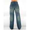 EMMIOL Women’s 2026 Wide Leg Jeans Distress Mid Waist Denim Pants Vintage Y2K Trousers(Dark Blue)