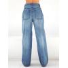 EMMIOL Women’s 2026 Wide Leg Jeans Distress Mid Waist Denim Pants Vintage Y2K Trousers(Denim Blue)